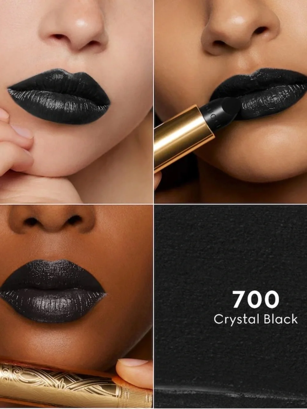 Gucci Black Matte Lipstick in Gold Case